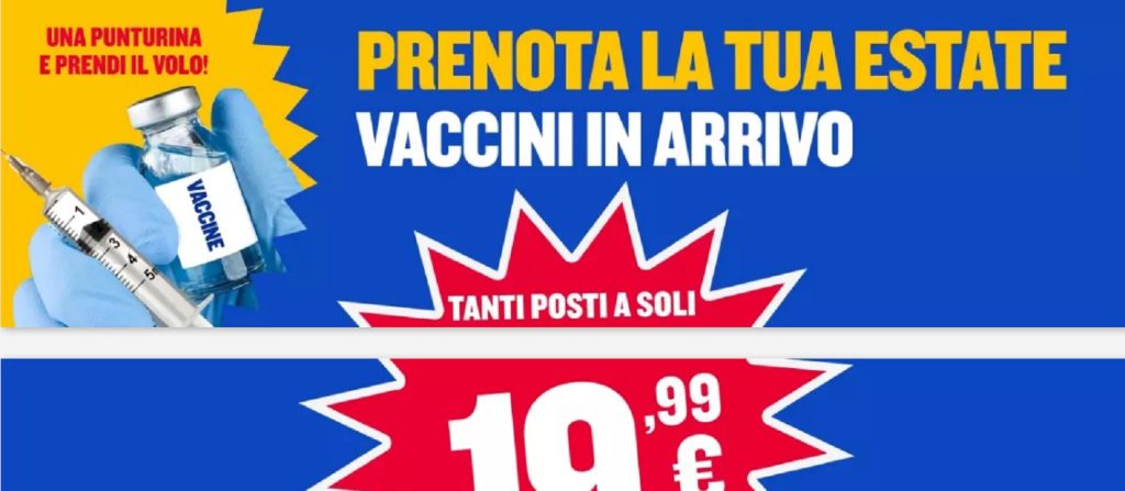 Ryanair lancia la pubblicità "Una punturina e prendi il volo" che non entusiasma i viaggiatori. Le offerte partiranno da 19,99 euro ma anche da meno e si potrà volare in estate in tutta Europa.