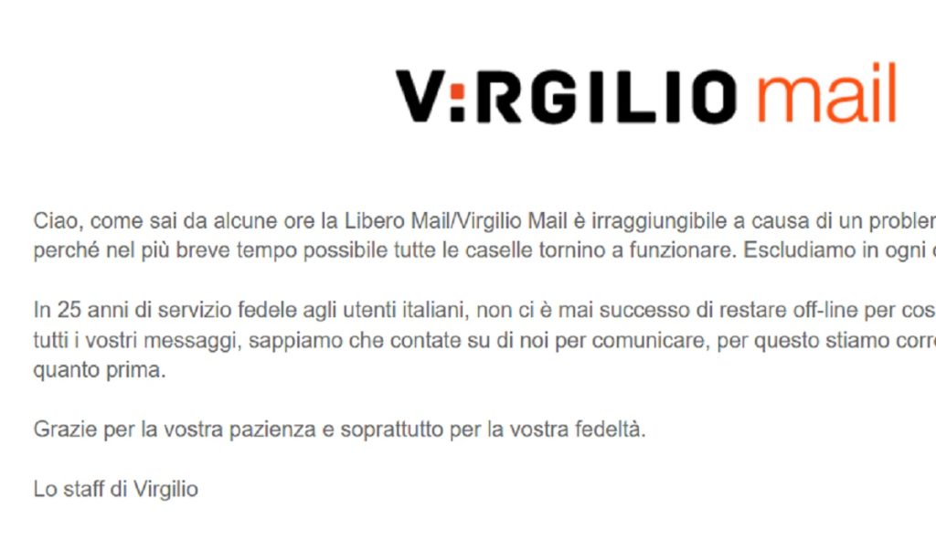 Virgilio e Libero Mail, disservizi.