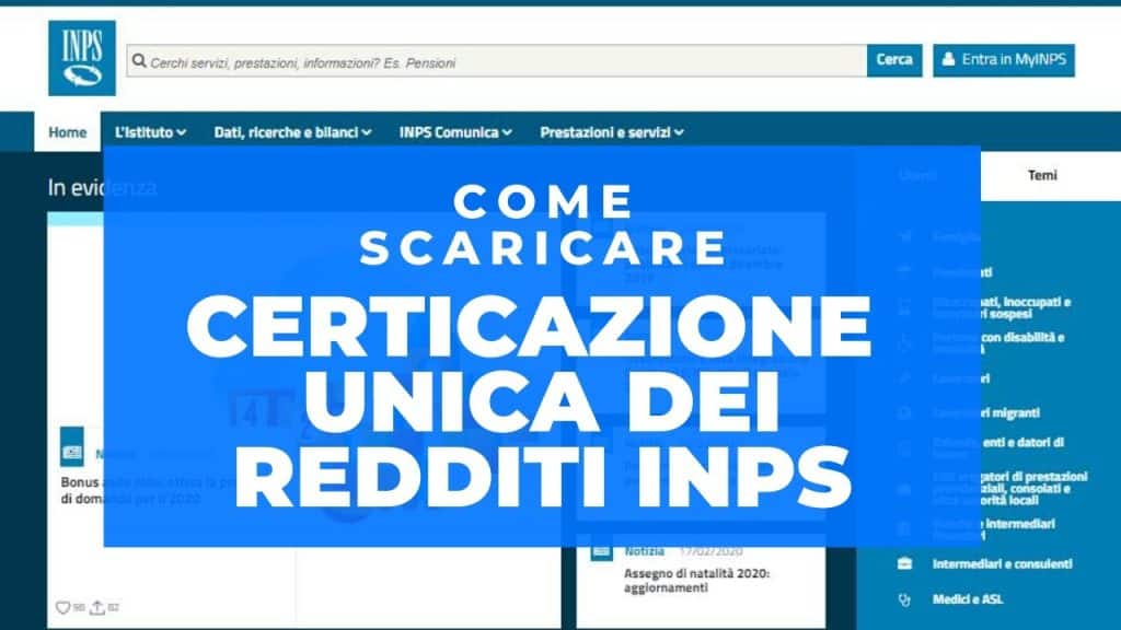 Certificazione Unica INPS, chi può riceverla ancora a casa