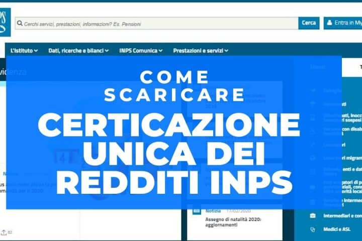 Certificazione Unica INPS, chi può riceverla ancora a casa