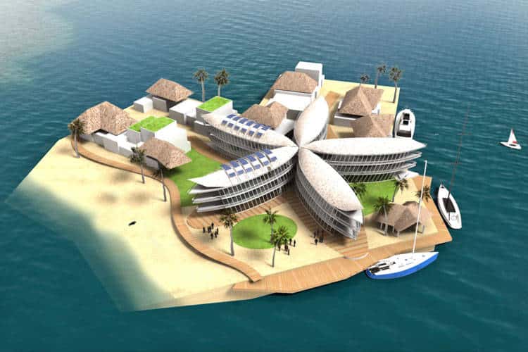 Polynesian Flower Island © The Seasteading Institute and Bart Roeffen