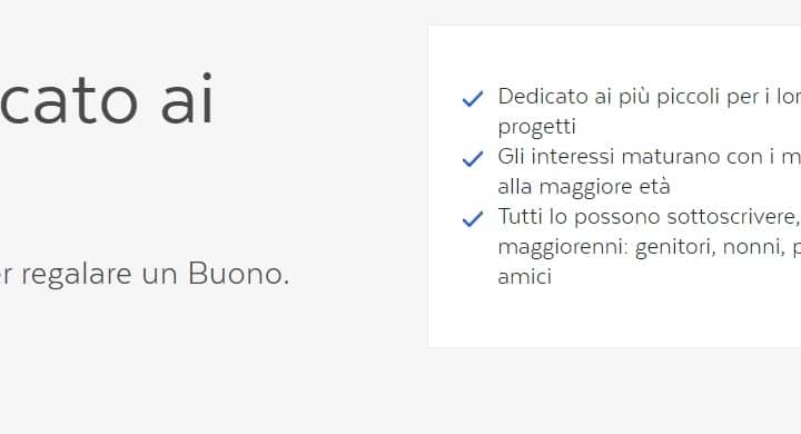 Buono dedicato ai minori con interessi fino al 6%