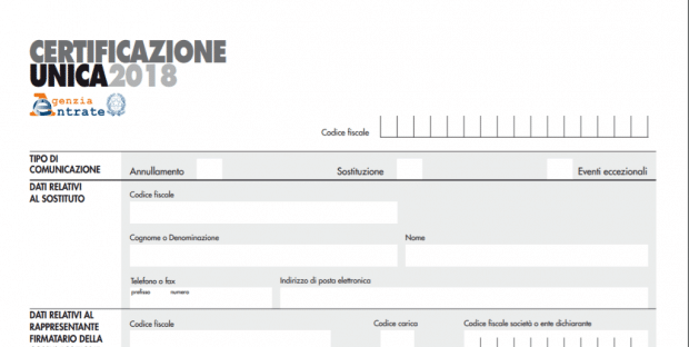 Certificazione unica 2018 nuovi modelli