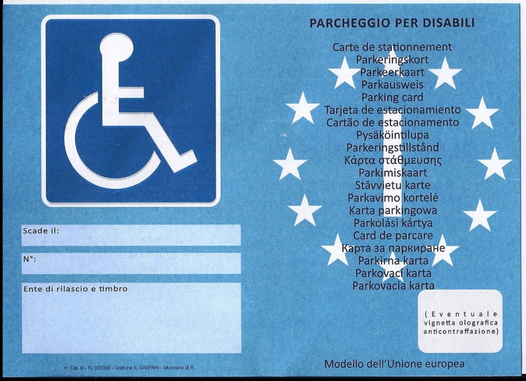 Cartellino parcheggio disabili temporaneo dopo infortunio: domanda e documentazione per ottenerlo