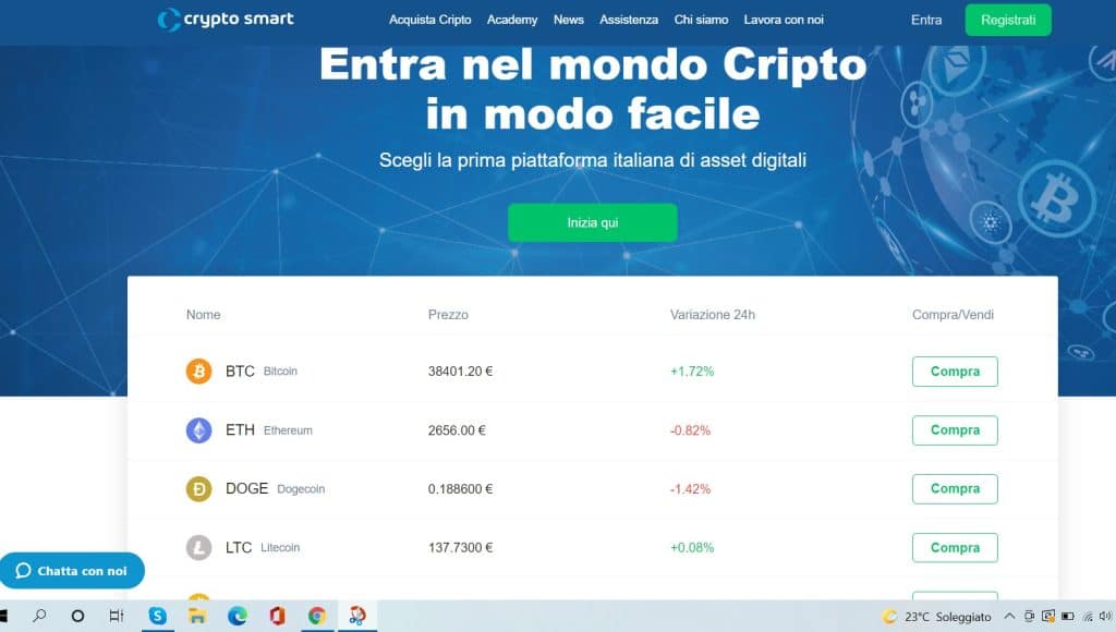 Nuova piattaforma di Cryptosmart per investire in Bitcoin, Ethereum, ecc