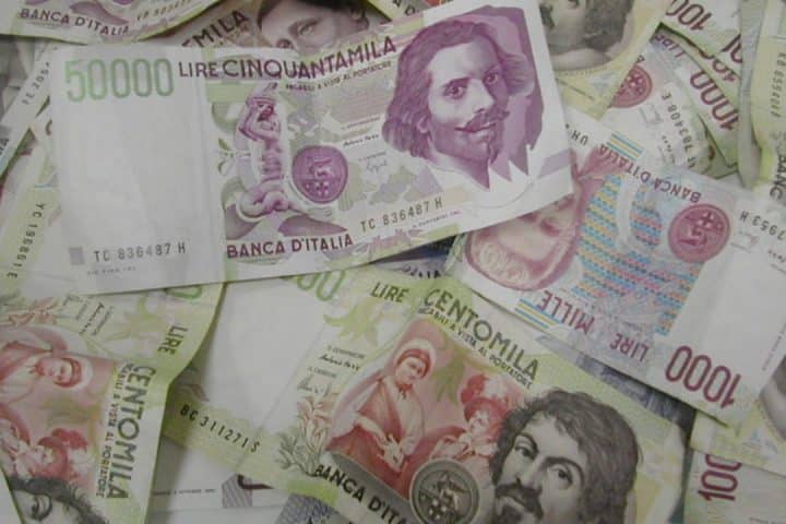 Lira italiana ed euro contro il dollaro