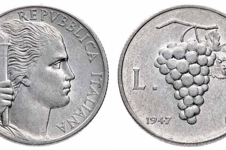 valore delle vecchie lire con immagini di frutta